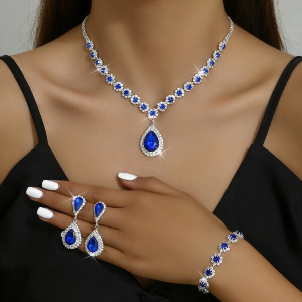 Buy Fashion Jewelry Bridal Jewelry Suit Necklace Ear Stud Bracelet Three-piece Set - High-Quality & Affordable