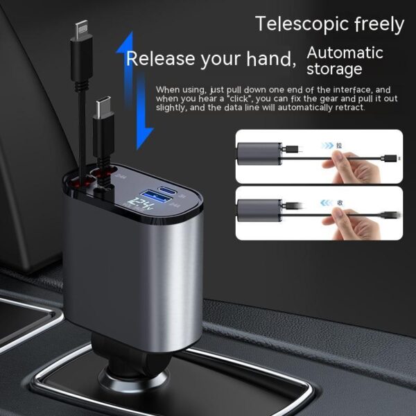 Buy Metal Car Charger 100W Super Fast Charging Car Cigarette Lighter USB And TYPE-C Adapter - High-Quality & Affordable - Image 2