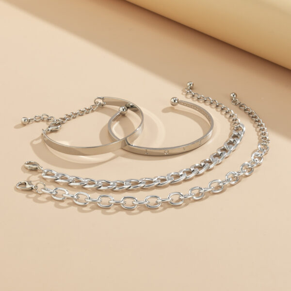Buy Simple And Smooth C-shaped Hollow Chain Bracelet Set - High-Quality & Affordable - Image 8