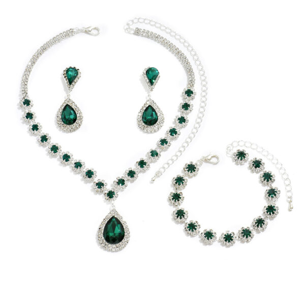 Buy Fashion Jewelry Bridal Jewelry Suit Necklace Ear Stud Bracelet Three-piece Set - High-Quality & Affordable - Image 2