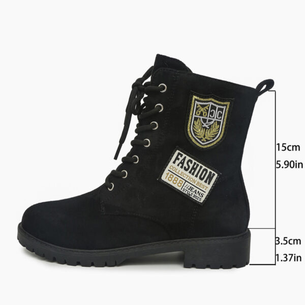 Buy Fashion Lace-up Chunky Heels Boots Winter Round Toe Shoes For Women - High-Quality & Affordable - Image 8