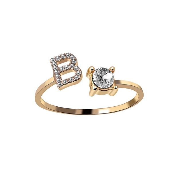Buy New Design Adjustable 26 Initial Letter Ring Fashion Jewelry For Women Simple Elegant Jewelry - High-Quality & Affordable - Image 2