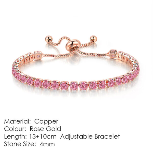 Buy Round Zircon Single Row Full Diamond Tennis Bracelet - High-Quality & Affordable - Image 7