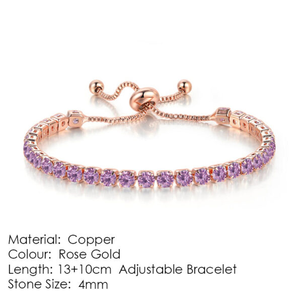 Buy Round Zircon Single Row Full Diamond Tennis Bracelet - High-Quality & Affordable - Image 2