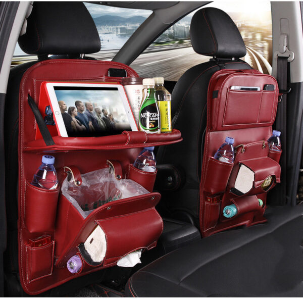 Buy PU Leather Car Storage Bag Multifunction Seat Back Tray Hanging Bag Waterproof Car Organizer Automotive Interior Accessories - High-Quality & Affordable - Image 6