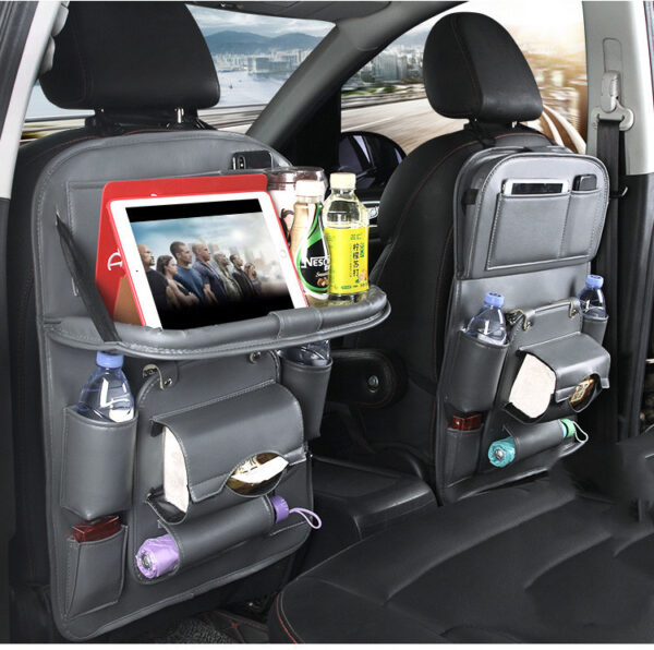 Buy PU Leather Car Storage Bag Multifunction Seat Back Tray Hanging Bag Waterproof Car Organizer Automotive Interior Accessories - High-Quality & Affordable - Image 7