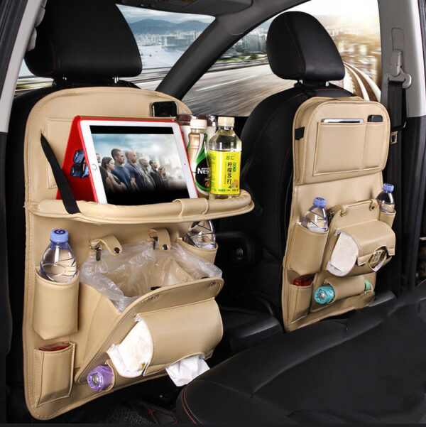 Buy PU Leather Car Storage Bag Multifunction Seat Back Tray Hanging Bag Waterproof Car Organizer Automotive Interior Accessories - High-Quality & Affordable - Image 4