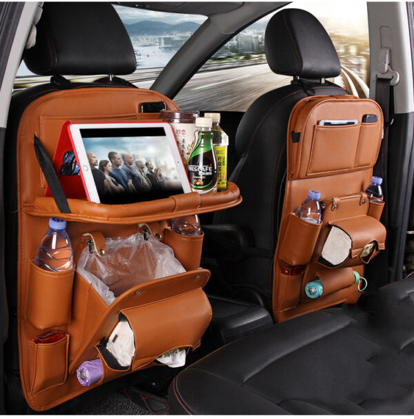Buy PU Leather Car Storage Bag Multifunction Seat Back Tray Hanging Bag Waterproof Car Organizer Automotive Interior Accessories - High-Quality & Affordable - Image 8