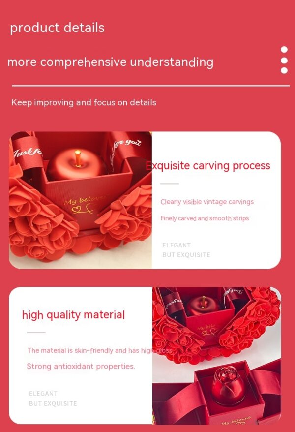 Buy Valentines Day Gift Soap Rose Gift Box Crystal Pendant Necklace Eternal Flower Jewelry Box Set Wedding Birthday Gift For Girlfriend - High-Quality & Affordable - Image 2