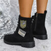 Buy Fashion Lace-up Chunky Heels Boots Winter Round Toe Shoes For Women - High-Quality & Affordable - Image 3