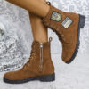 Buy Fashion Lace-up Chunky Heels Boots Winter Round Toe Shoes For Women - High-Quality & Affordable - Image 5