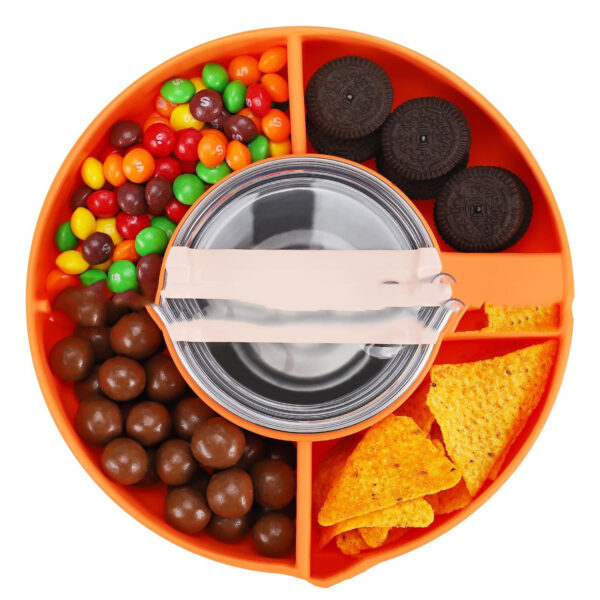 Buy Silicone Snack For Cup 40 Oz Reusable Snack Container 4 Compartment Snack Platters Cup Snack Bowl Cup Holder Food Tray - High-Quality & Affordable - Image 5