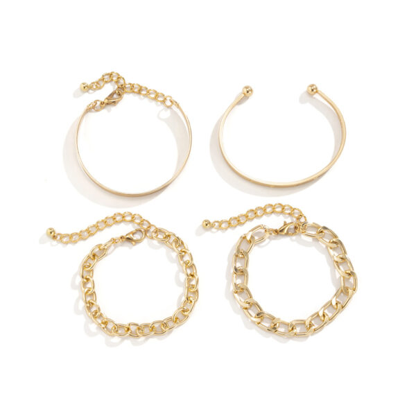 Buy Simple And Smooth C-shaped Hollow Chain Bracelet Set - High-Quality & Affordable - Image 4