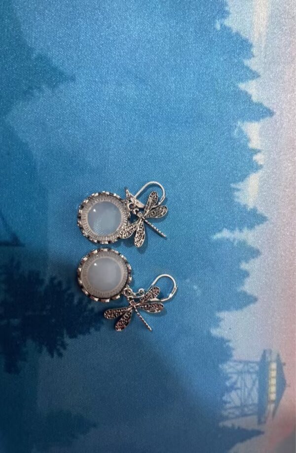Buy Fashion Jewelry Women's Earrings Hanging Vintage Dragonfly Pendant Earring Boho Chakra Blue Moonstone Drop Earrings For Women Wedding Charm Ethnic Jewellery - High-Quality & Affordable - Image 8
