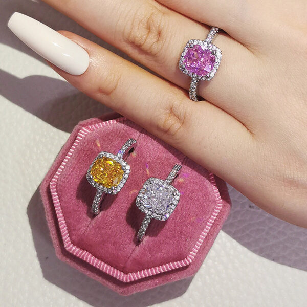 Buy Fashion Jewelry Luxury Multicolor Charm Cubic Zirconia Wedding Rings For Women T Shape Stone Party Jewelry Gifts - High-Quality & Affordable
