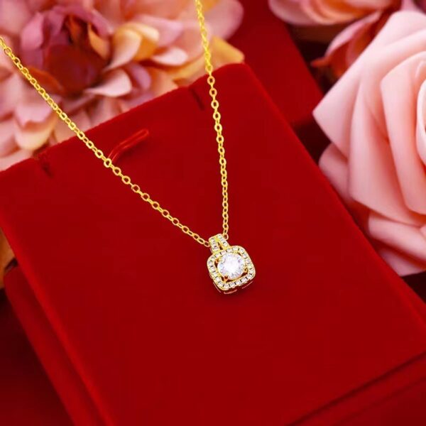 Buy Fashion Jewelry Set Zircon Gem Pendant Chain Choker Necklace For Women Gold Color Stud Earring Statement Wedding Ring - High-Quality & Affordable - Image 3