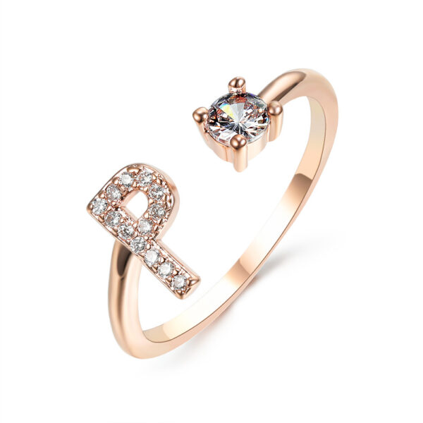 Buy New Design Adjustable 26 Initial Letter Ring Fashion Jewelry For Women Simple Elegant Jewelry - High-Quality & Affordable - Image 5