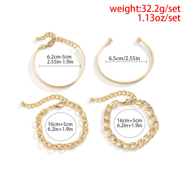 Buy Simple And Smooth C-shaped Hollow Chain Bracelet Set - High-Quality & Affordable - Image 5