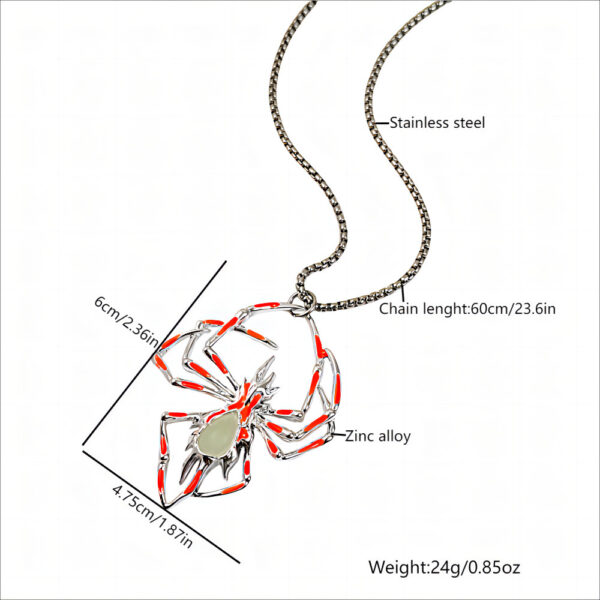Buy Halloween Creative Stereo Luminous Spider Necklace Jewerly Glowing Night Fluorescence Antique Vintage Glow In The Dark For Men Women Gift Party Halloween Day Club - High-Quality & Affordable - Image 9