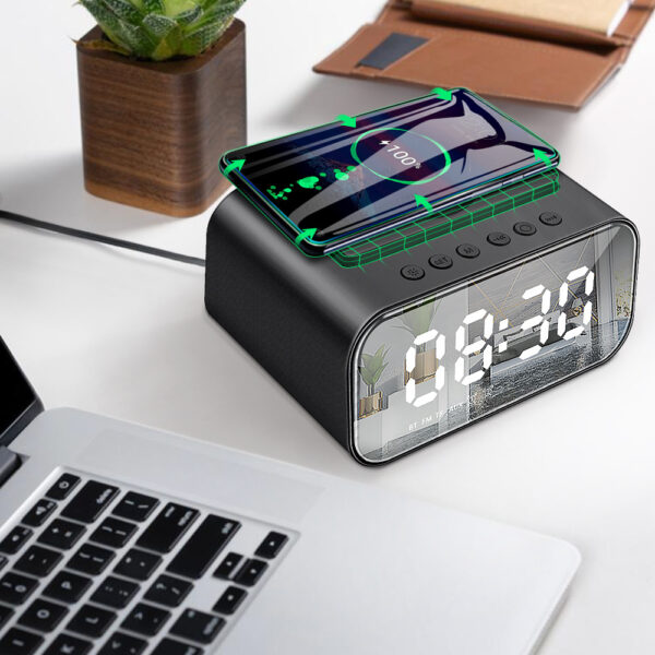 Buy Wireless Charging Bluetooth Speaker Clock Led Alarm Clock Audio Wireless Charging Bluetooth Speaker - High-Quality & Affordable