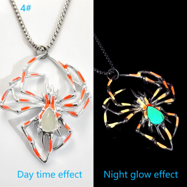 Buy Halloween Creative Stereo Luminous Spider Necklace Jewerly Glowing Night Fluorescence Antique Vintage Glow In The Dark For Men Women Gift Party Halloween Day Club - High-Quality & Affordable - Image 4