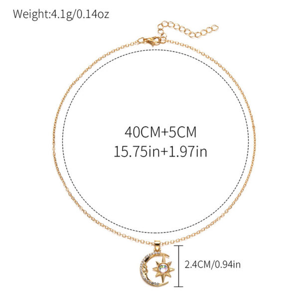 Buy Fashion Jewelry Fashion Moon Star Zircon Pendant Necklace Stainless Steel Light Luxury Choker Jewelry Party Gifts For Women Girls - High-Quality & Affordable - Image 6