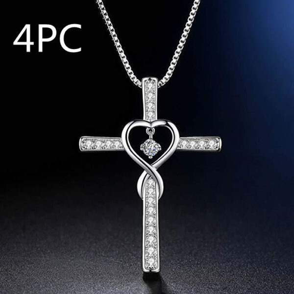 Buy Infinity Love God We Trust Christian Cross Birthstone Crystal Pendant Necklace Colour Gems Zircon Heart Necklace Women Jewelry - High-Quality & Affordable - Image 10