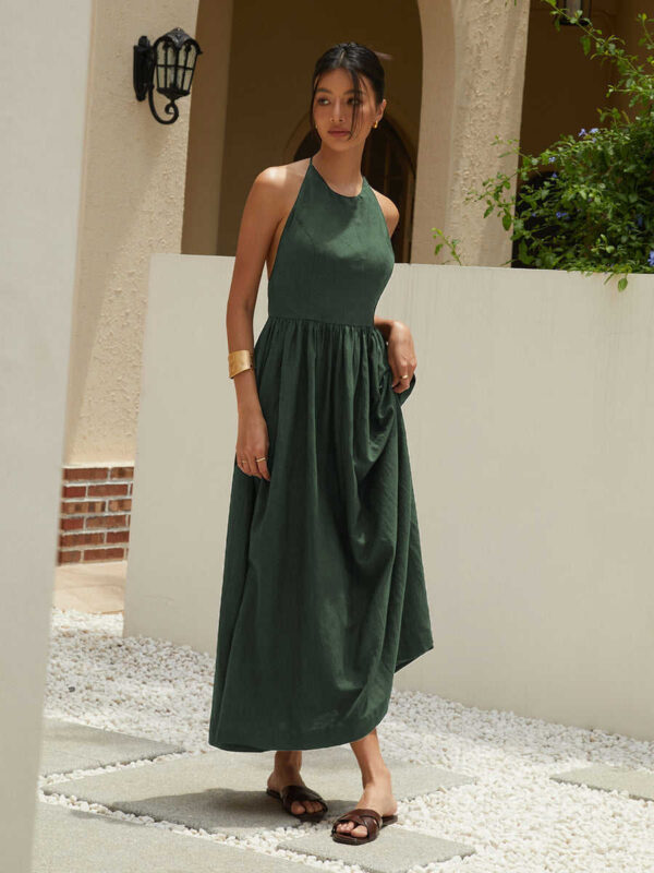 Buy Holder Without Back Dress Black Slimming Dress - Image 4