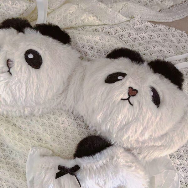 Plush Panda Cartoon Comfortable Wireless Bra Set - Image 8