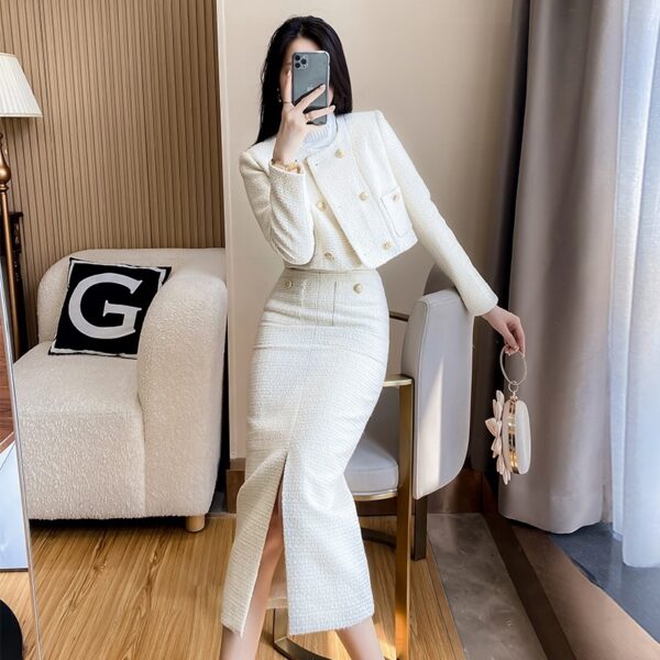 Buy Women's Fashion Woolen Skirt Two-piece Set - High-Quality & Affordable - Image 4