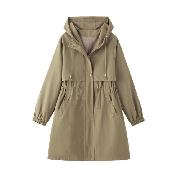 Buy Early Autumn Casual Women's Windbreaker Loose Hooded Fashion Mid-length Slimming Coat - High-Quality & Affordable - Image 5