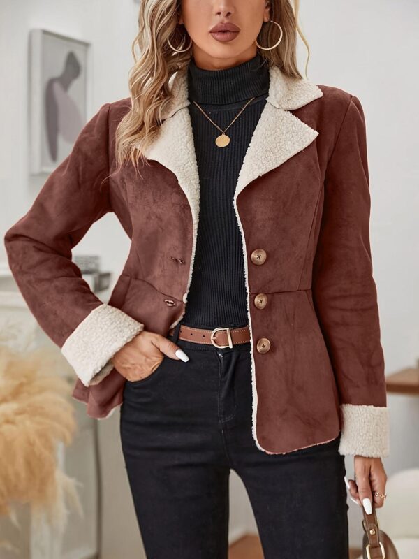 Buy Cold-proof Warm Leather And Velvet Integrated Turn-down Collar Coat - High-Quality & Affordable - Image 2