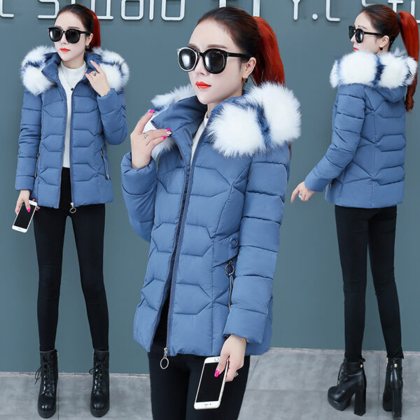 Buy Women's Short Detachable Large Fur Collar Cotton Coat - High-Quality & Affordable - Image 7