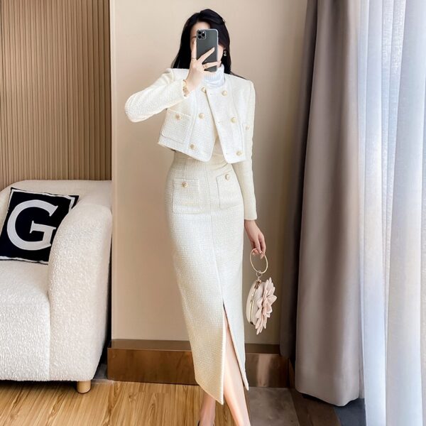 Buy Women's Fashion Woolen Skirt Two-piece Set - High-Quality & Affordable - Image 2