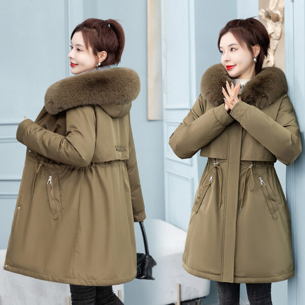 Buy Women's Mid-length Loose Cotton Coat Fleece-lined Thickened Cinched Coat - High-Quality & Affordable
