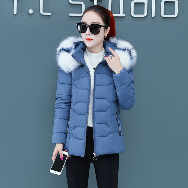 Buy Women's Short Detachable Large Fur Collar Cotton Coat - High-Quality & Affordable - Image 3