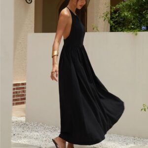 Buy Holder Without Back Dress Black Slimming Dress
