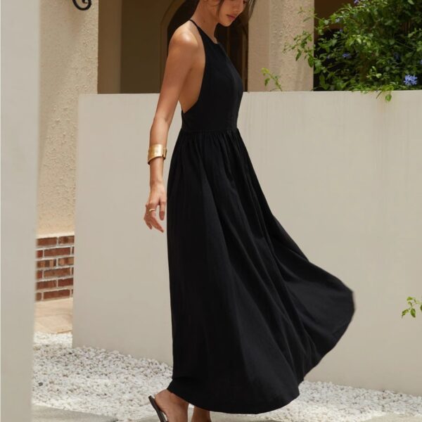 Buy Holder Without Back Dress Black Slimming Dress