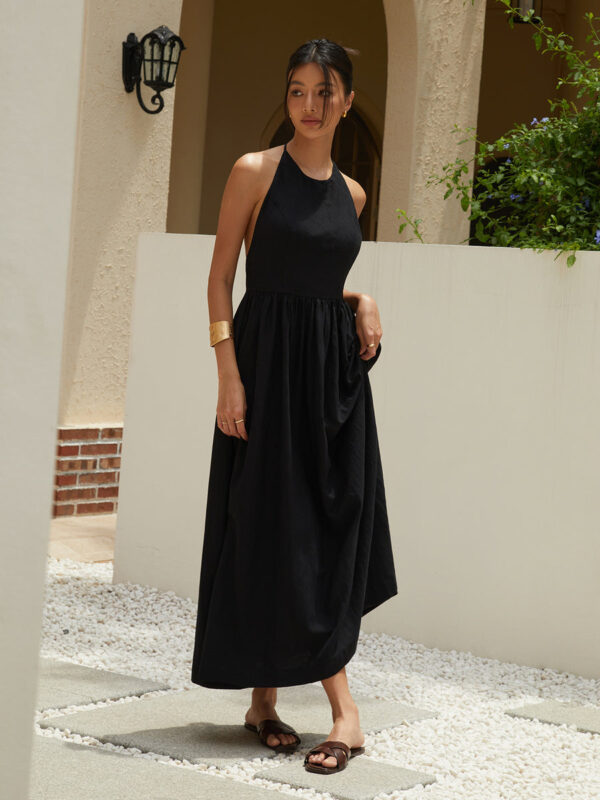 Buy Holder Without Back Dress Black Slimming Dress - Image 7