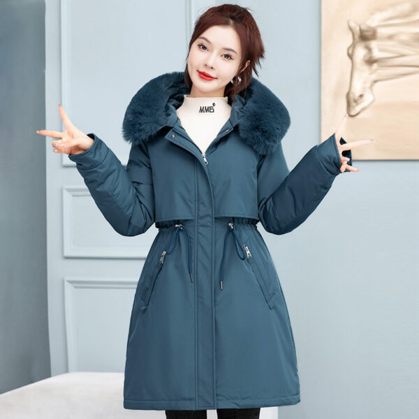 Buy Women's Mid-length Loose Cotton Coat Fleece-lined Thickened Cinched Coat - High-Quality & Affordable - Image 5