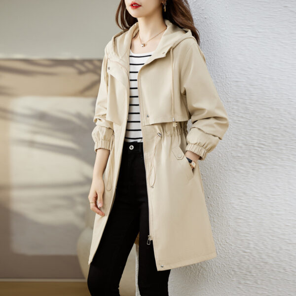 Buy Early Autumn Casual Women's Windbreaker Loose Hooded Fashion Mid-length Slimming Coat - High-Quality & Affordable - Image 7