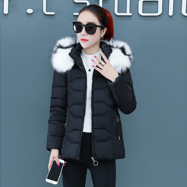 Buy Women's Short Detachable Large Fur Collar Cotton Coat - High-Quality & Affordable - Image 9