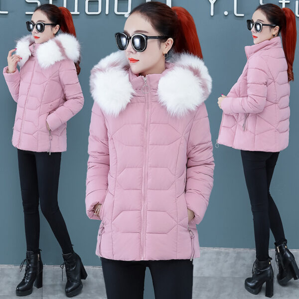 Buy Women's Short Detachable Large Fur Collar Cotton Coat - High-Quality & Affordable